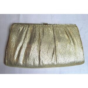 Vintage 1950s HL USA Harry Levine Gold Clutch Evening Bag Purse Chain Snap Close
